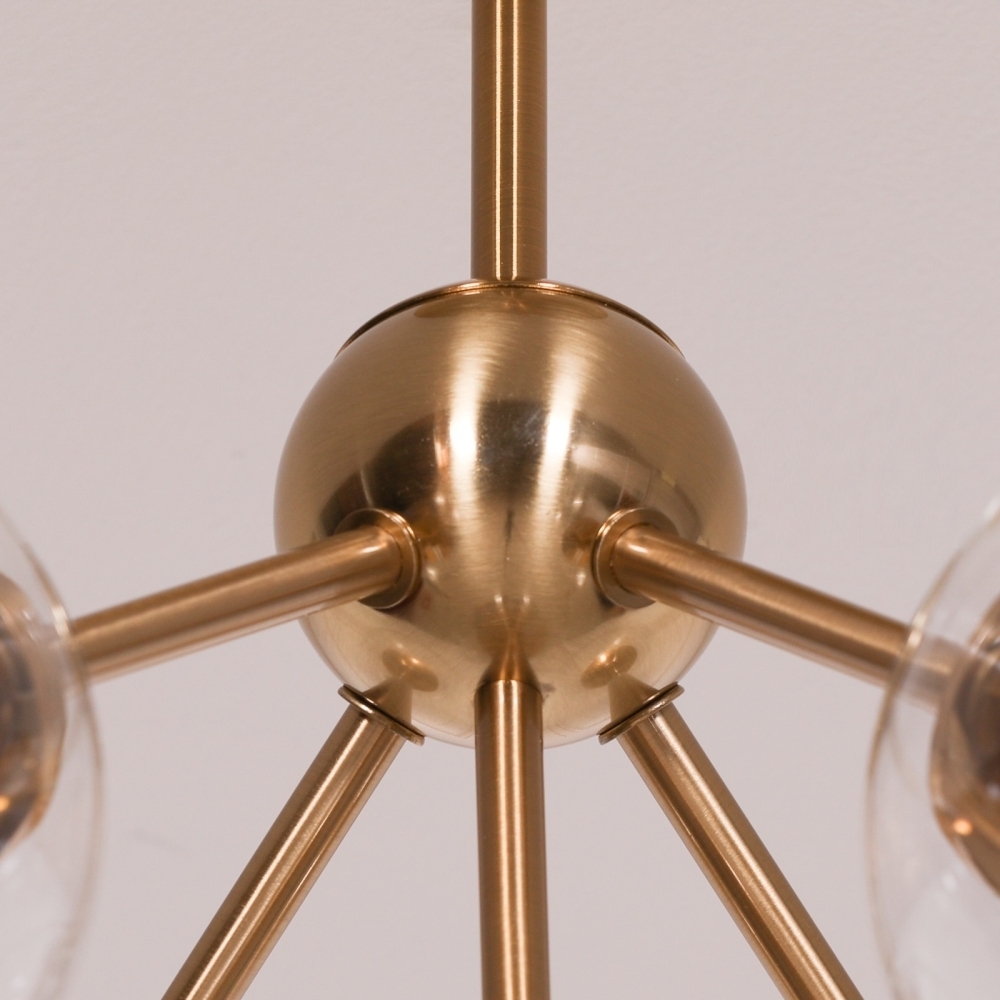 Product photograph of Gold Satin Arriba Sputnik Glass 5 Arm Ball Ceiling Light from Choice Furniture Superstore.